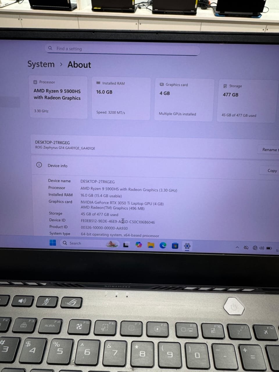 ASUS GA401 14inches Ryzen 9 Image 2